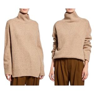 Vince Double Slit Fluffy Alpaca Blend Mock Neck/ Turtleneck Sweater Size L